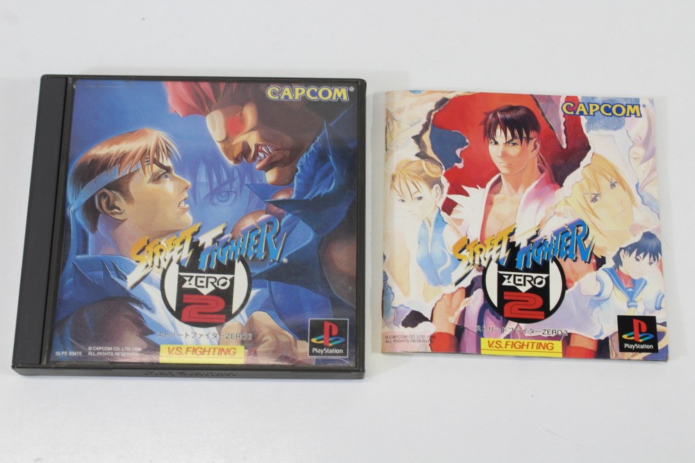 Street Fighter ZERO 2 Alpha CIB PS1 PS 1 PlayStation Japan Import Water Damage