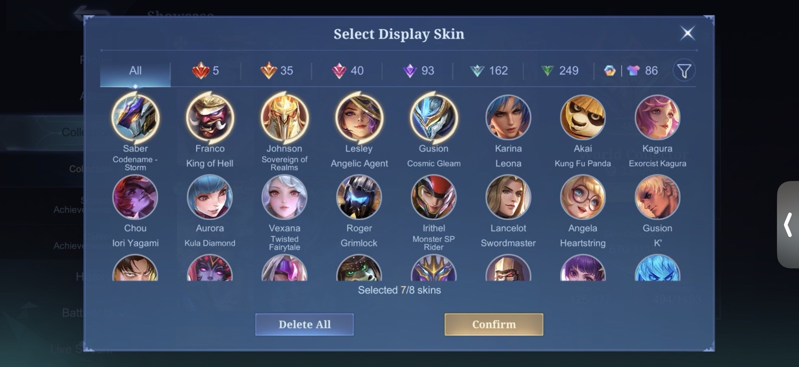 MLBB ACCOUNT DM BEFORE PURCHASE
