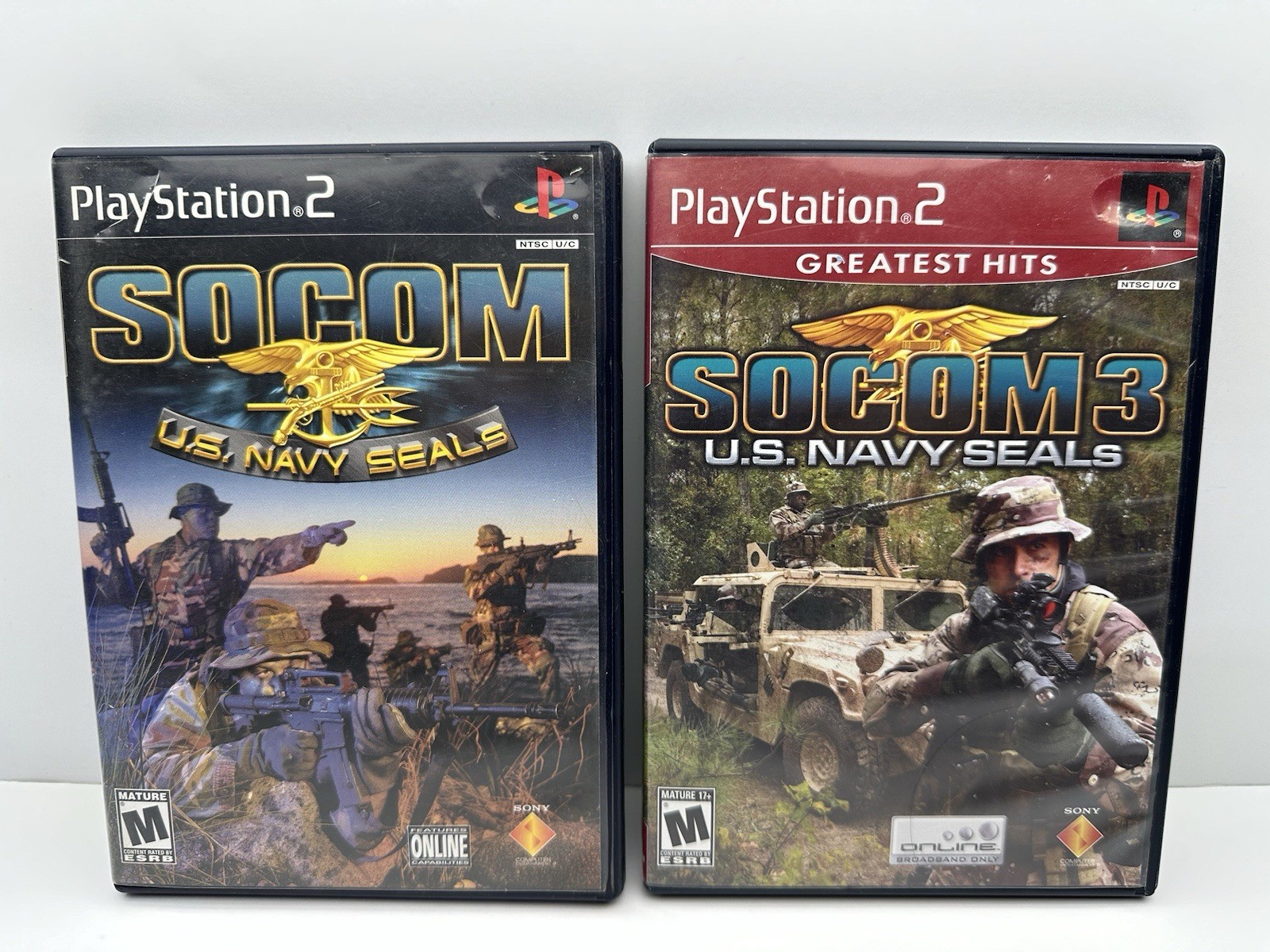 Socom US Navy Seals PS2 Lot Of 2 Games Sony PlayStation 2 CIB Cleaned & Tested