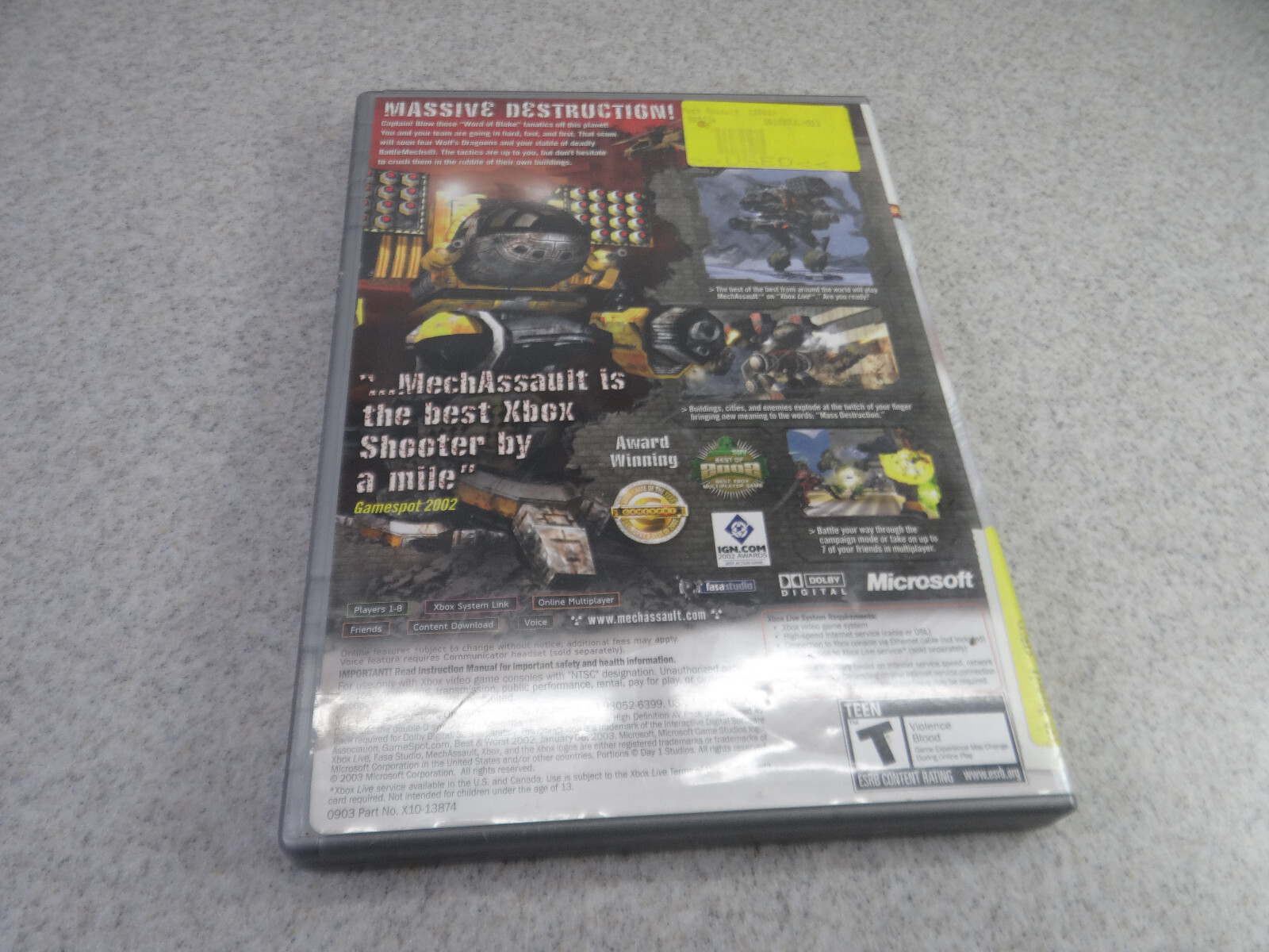 MechAssault (Microsoft Xbox, 2002) Best Platinum Hits Edition