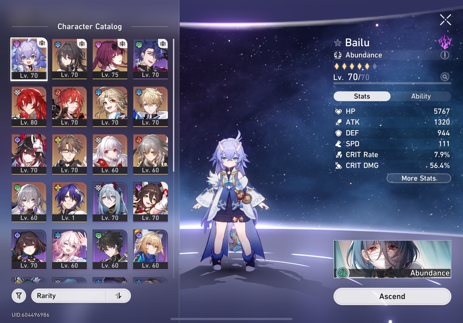NA Star Rail Account Lvl65 – Ruan Mei Kafka Sparkle More 5*