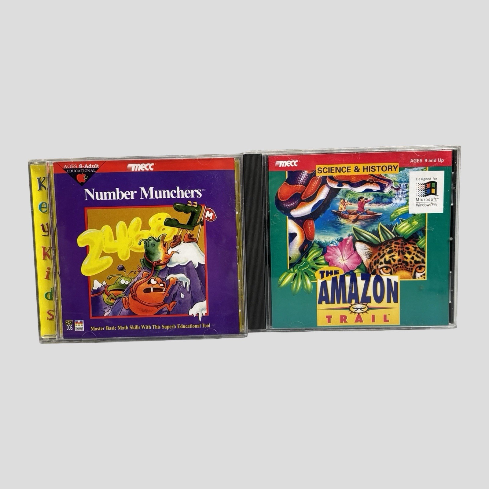 Number Munchers Amazon Trail CD-ROM Softkey Mecc Lot Of 2 MS-DOS Win 95 Mac