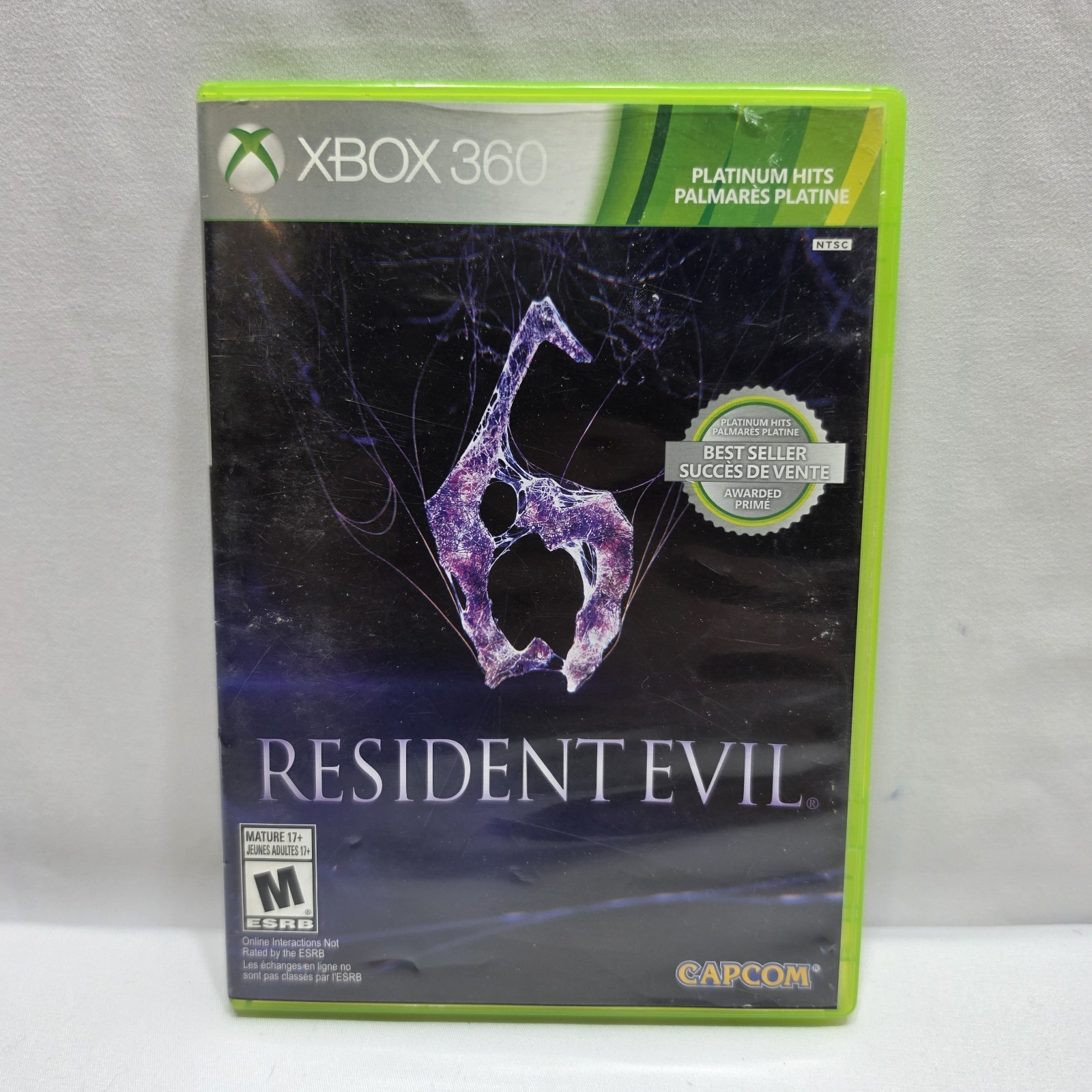 Resident Evil 6 (Microsoft Xbox 360, 2012) Tested Working Video Game Platinum