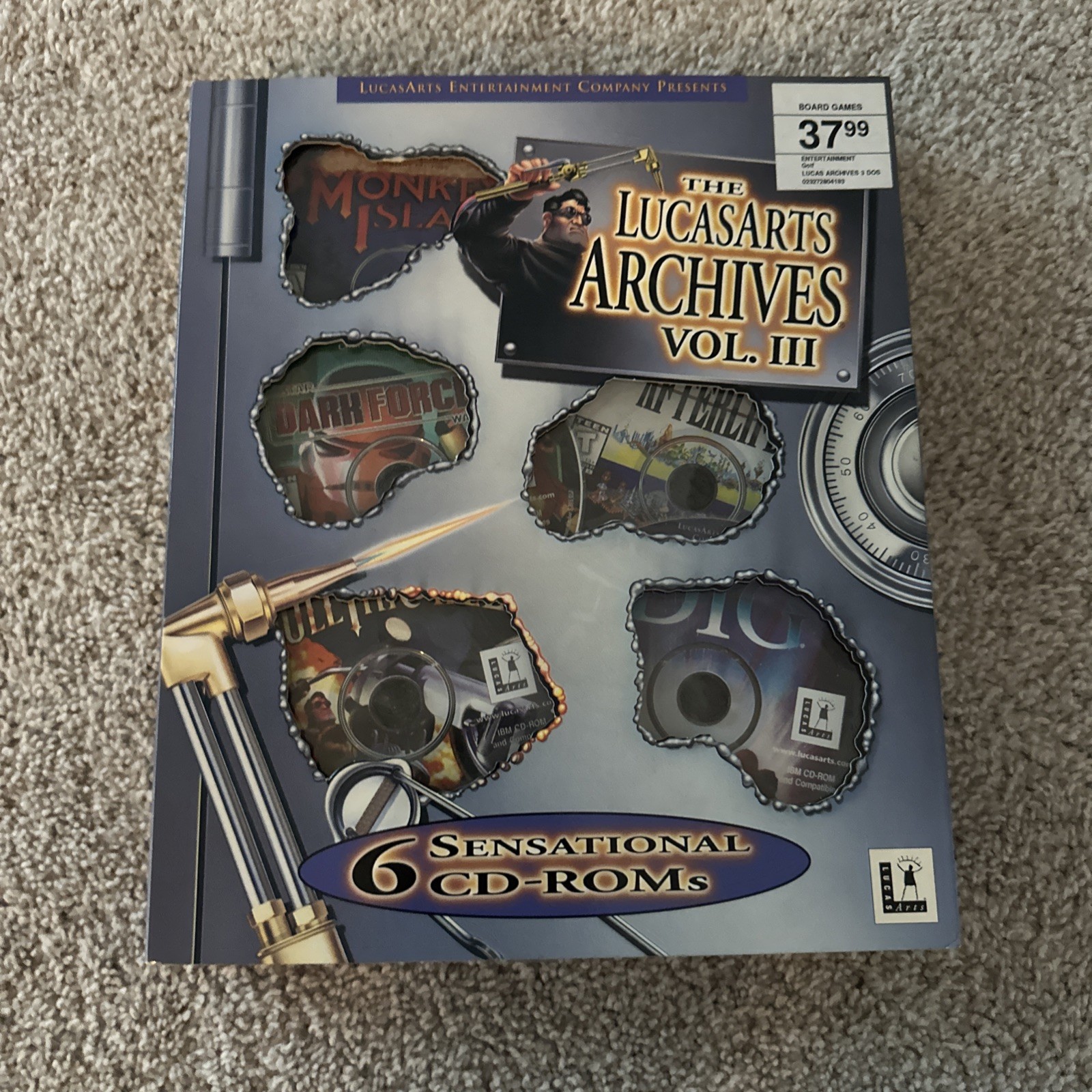 The LucasArts PC Archives Vol. III w/ Original Box & Manuals 6 CD – ROMS