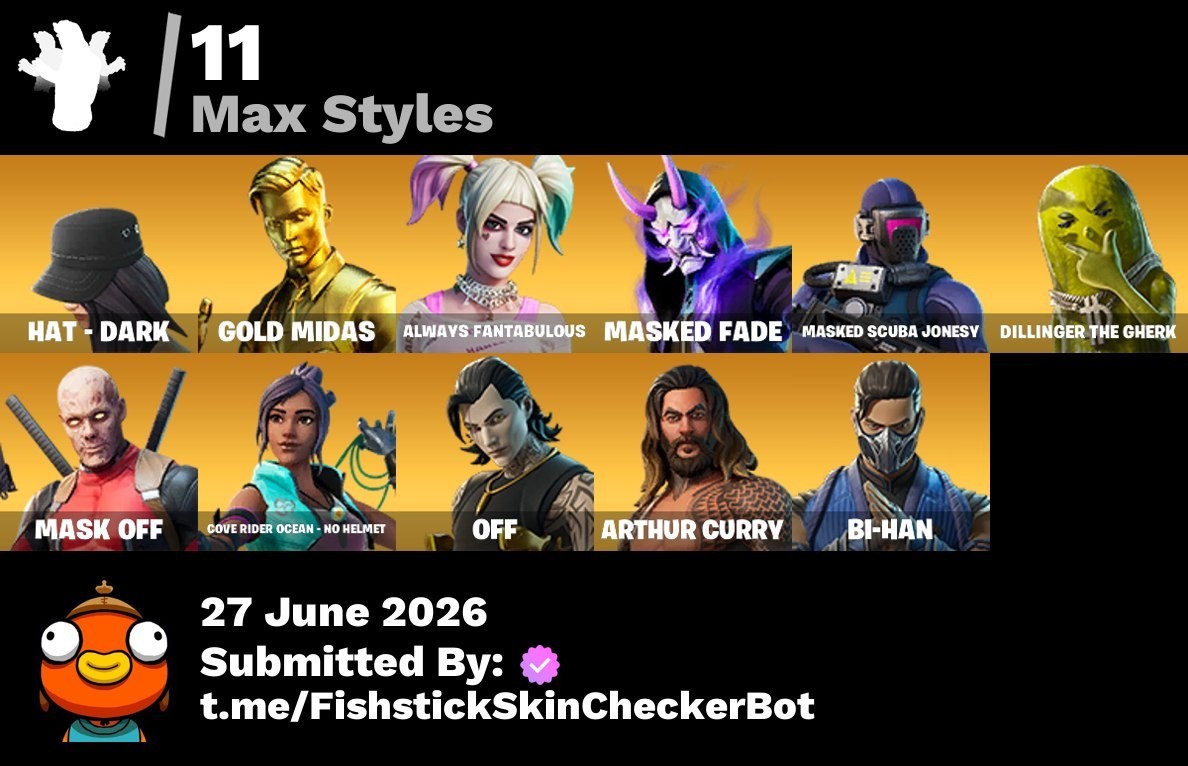 🔥47 Set: Gold Midas, Deadpool, Agent Peely, Meowscles, Skye, Jules, Laugh It UP