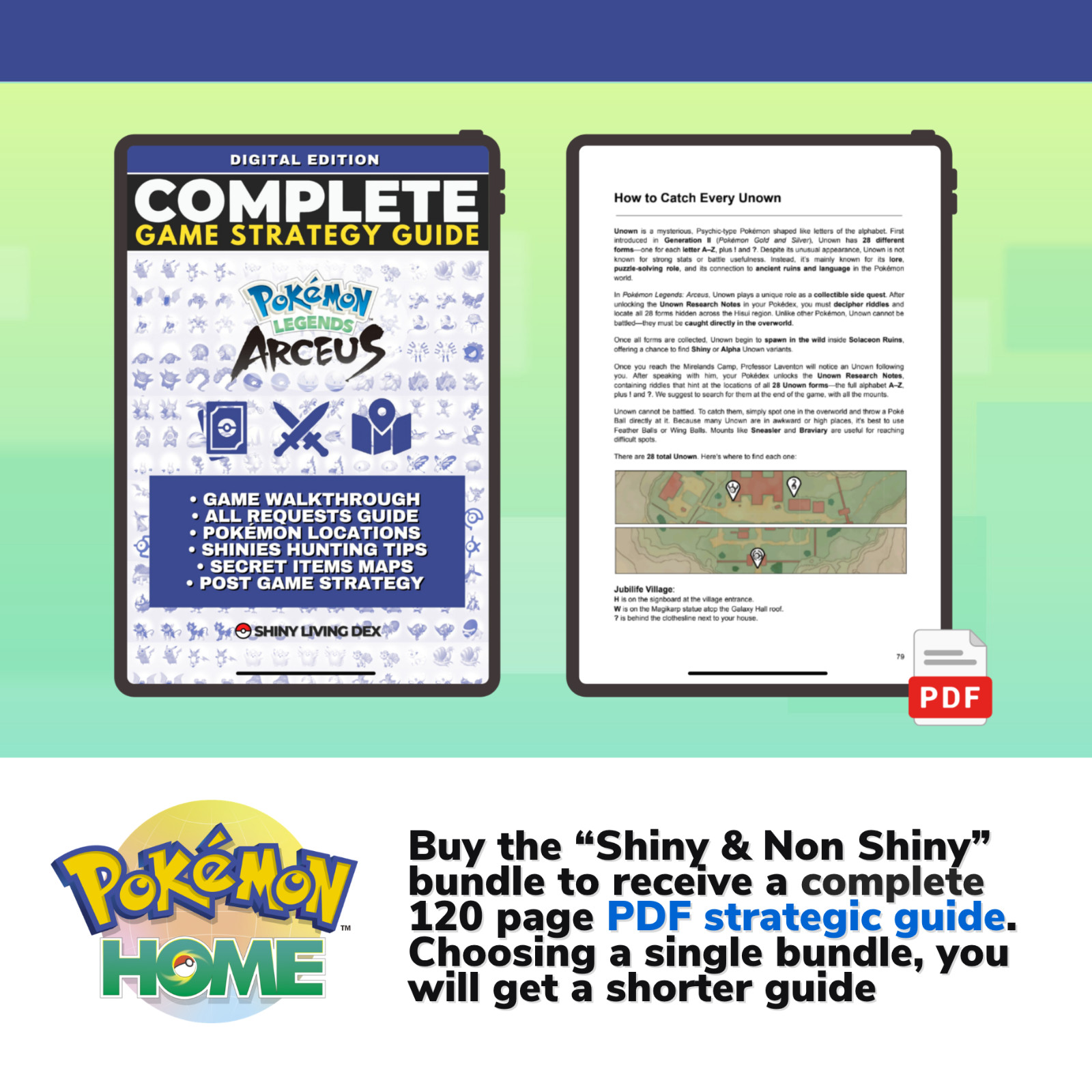 Pokémon Legends Arceus Complete ALPHA Shiny Living Dex 6 IV & Guide HOME Pokedex