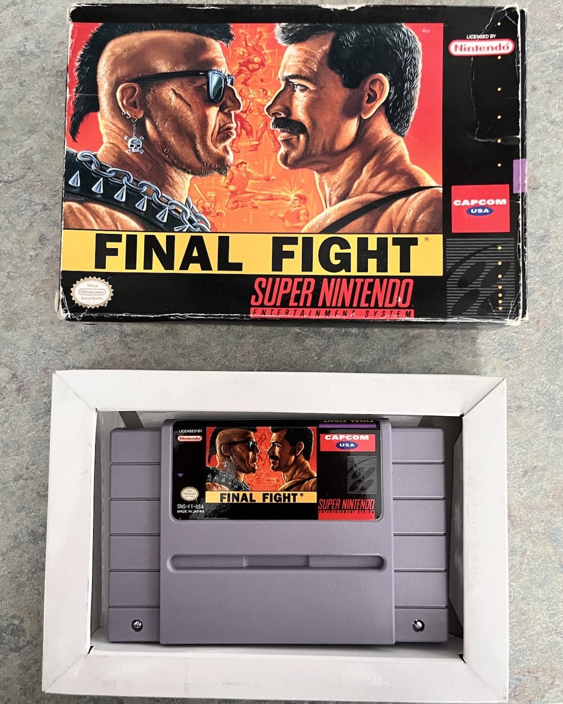 Capcom Final Fight Super Nintendo SNES Cartridge Box, Untested Video Game