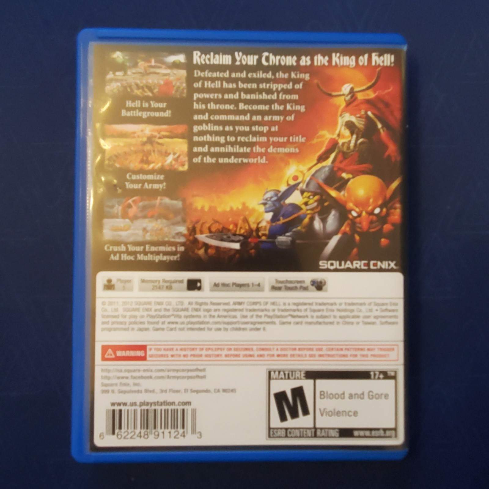 Army Corps of Hell (Sony PlayStation PS Vita, 2012) – Tested