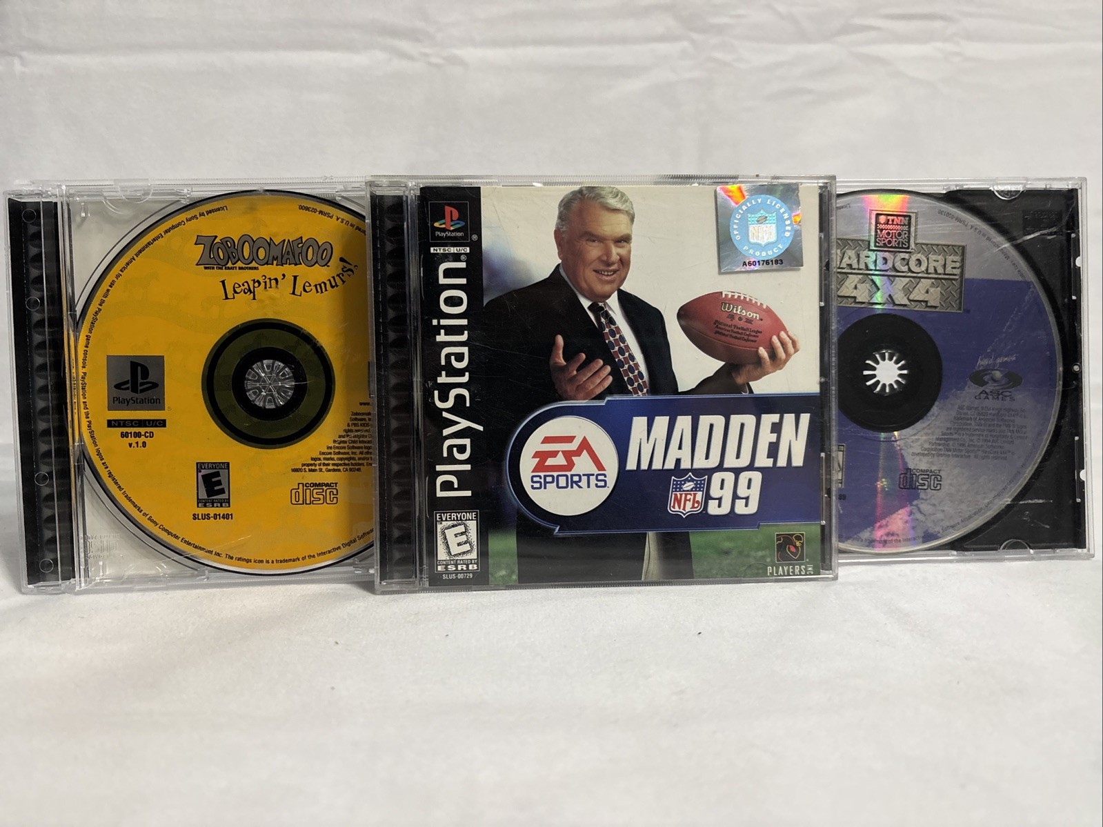 PS1 Game Lot – Madden 99 + Hardcore 4×4 + Zoboomafoo (see description)