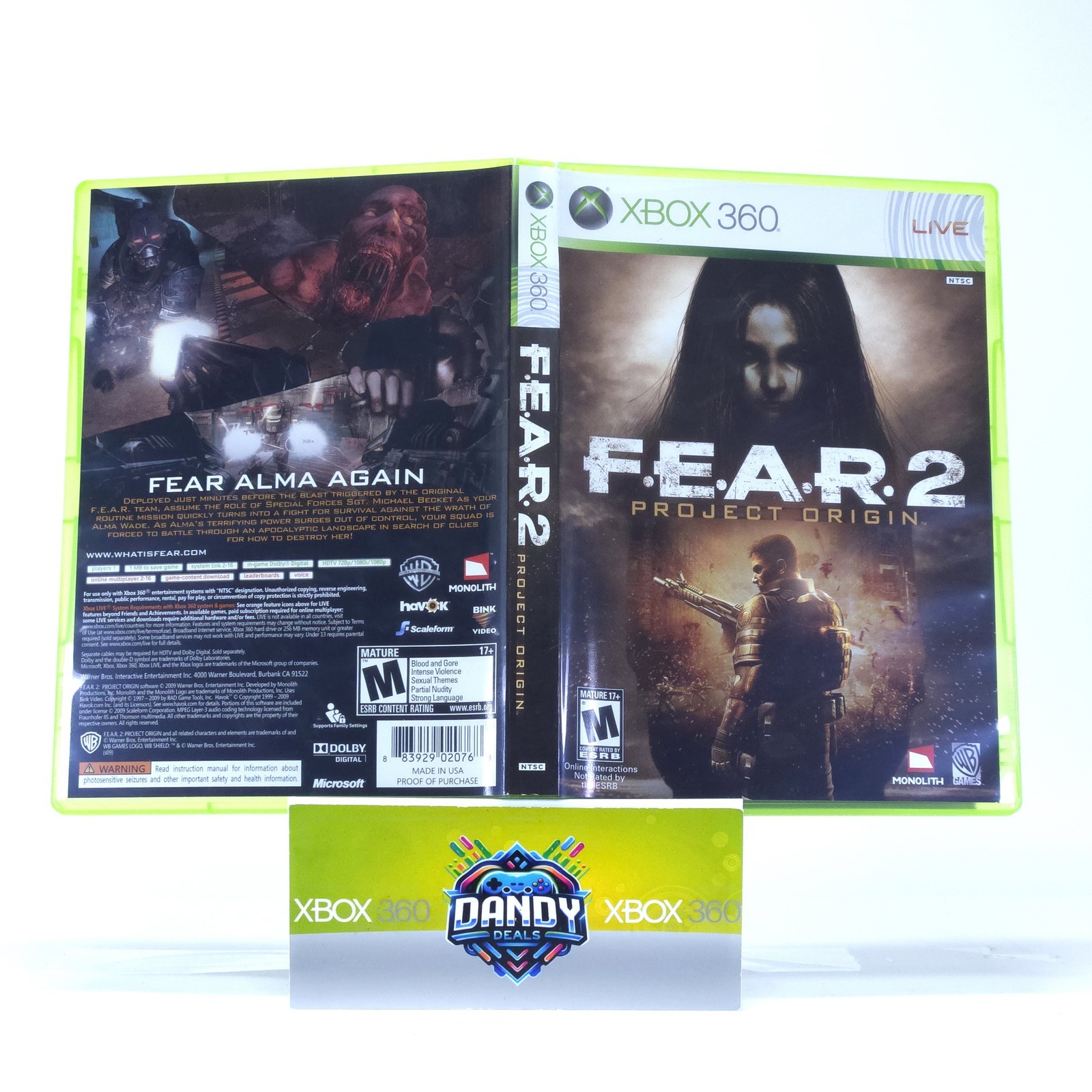 F.E.A.R. 2 Project Origin CIB W/ Manual – Xbox 360