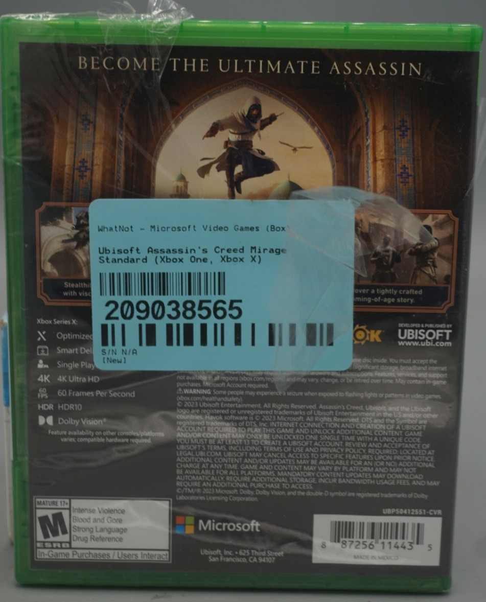 New Assassin’s Creed: Mirage (Microsoft Xbox Series X, 2023) NEW Loose Plastic