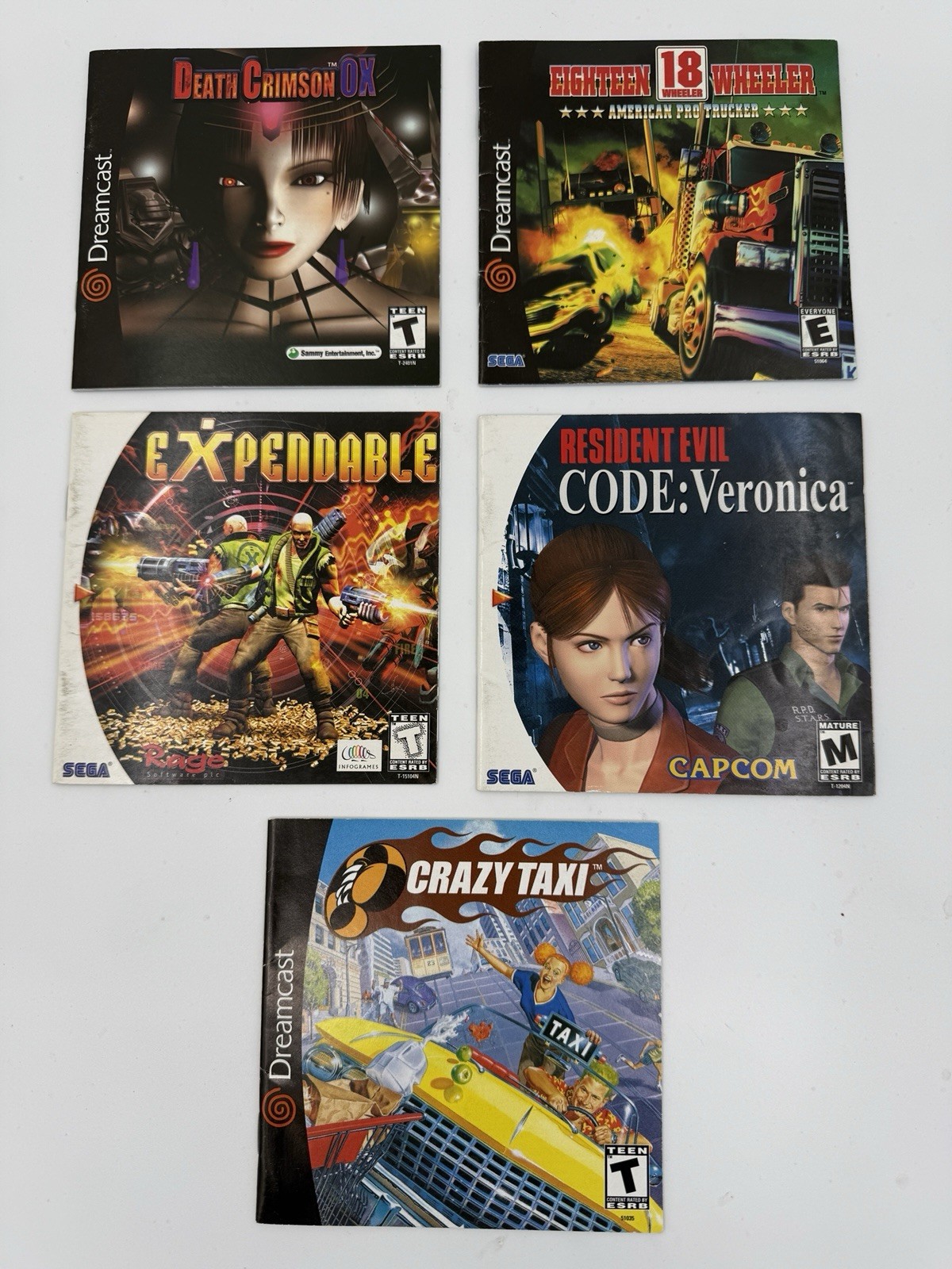 Sega Dreamcast Manual Only Lot: DEATH CRIMSON Resident Evil 18 Crazy Expendable