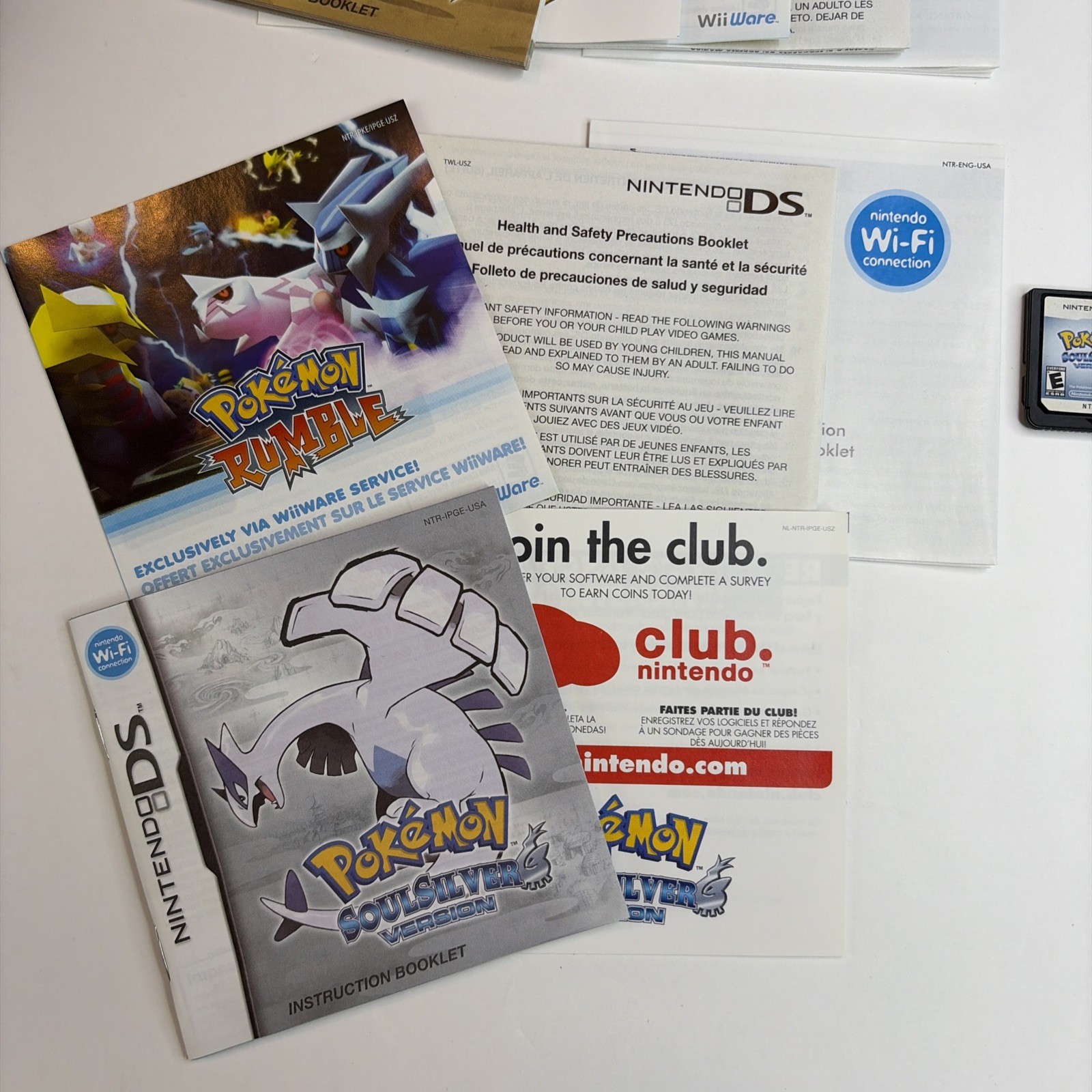 Pokemon: SoulSilver + HeartGold Nintendo DS LOT Authentic Complete Box CIB