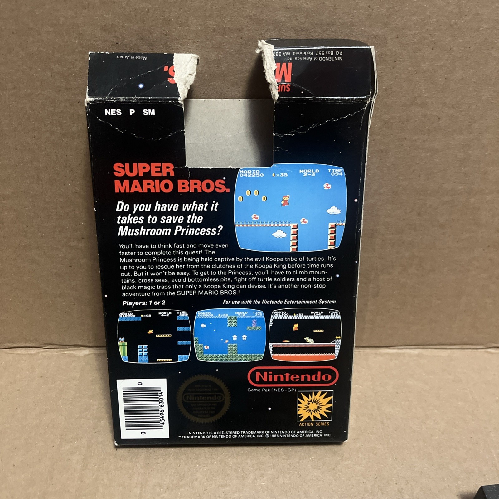 Super Mario Bros. NES Game Box Manual 5 Screw.