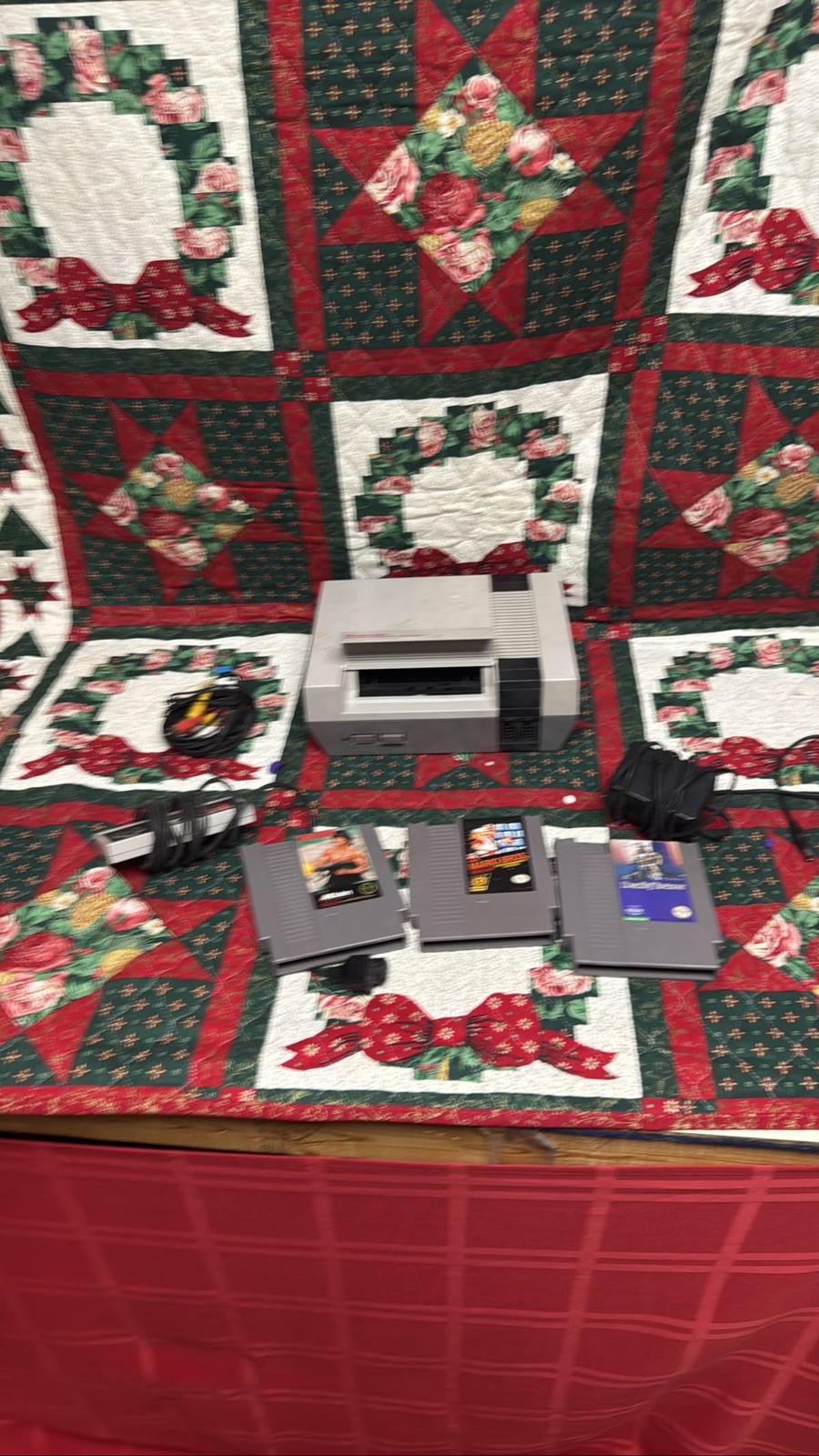 Nintendo NES Console w/ Cords, 2 Controllers, 3 Games