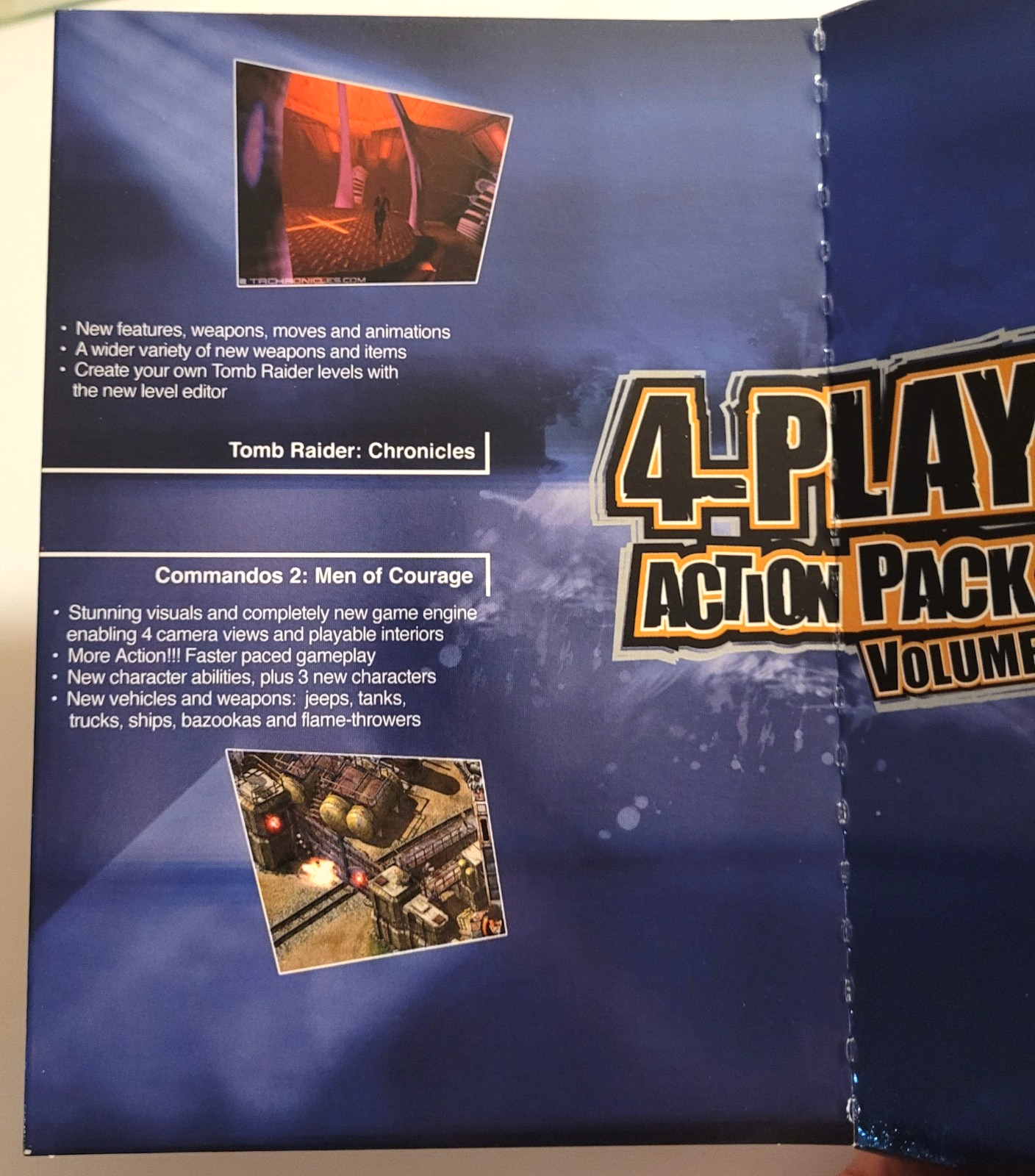 4-Play Action Pack Volume Deus EX Thief II Commandos 2 Tomb Raider Win 98 SE ME