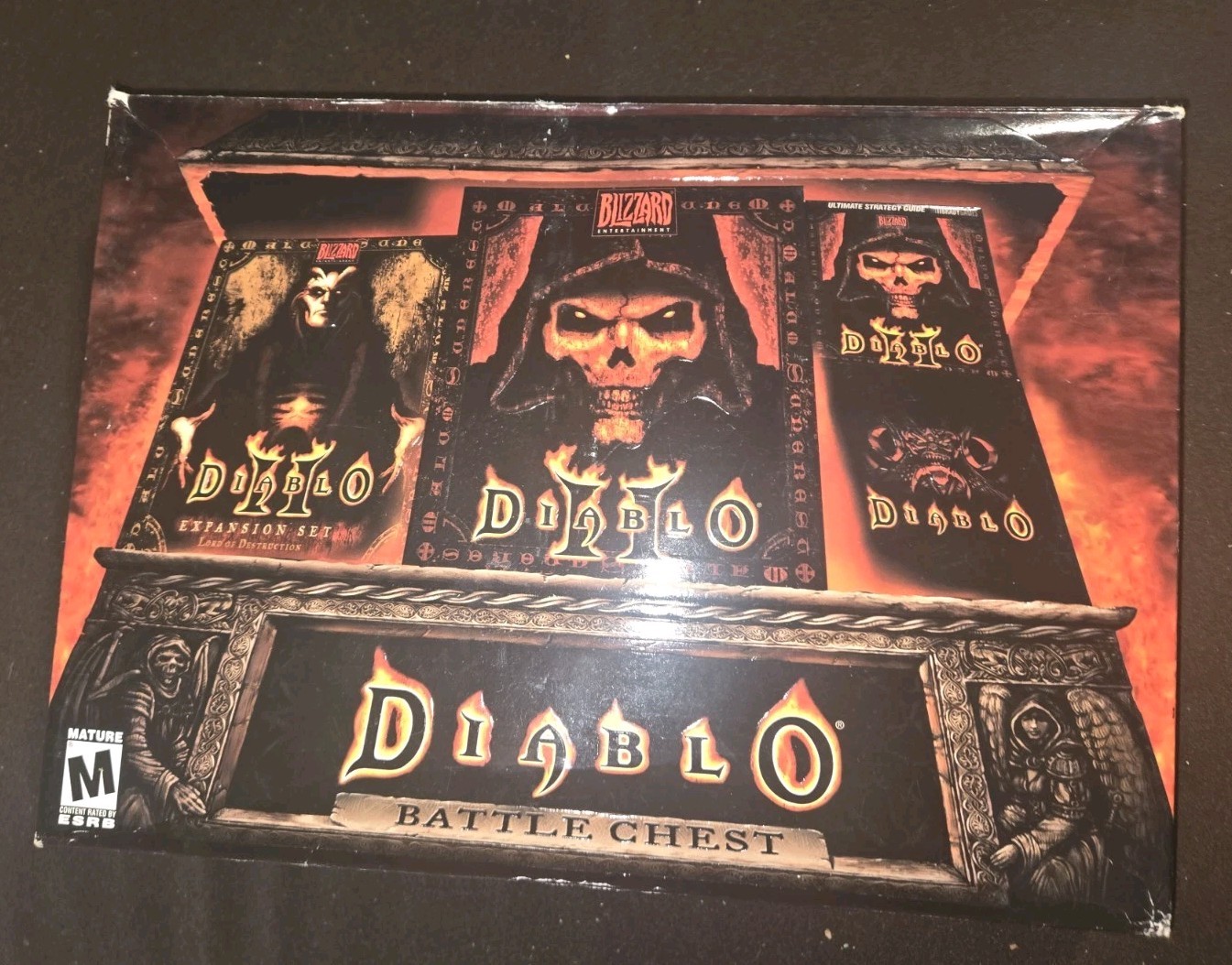 Diablo 2 II Battle Chest 2001 PC Game, 4 Discs, w/ Manual, Expansion Set, Box