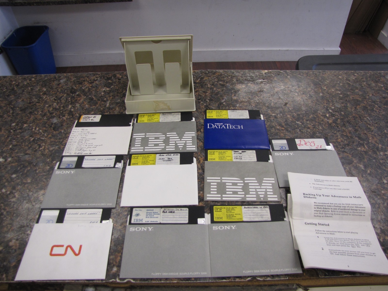 Lot (10) Misc Fun Games- Chess, Adventures in Math, Bridge- Floppy Disks 5.25″