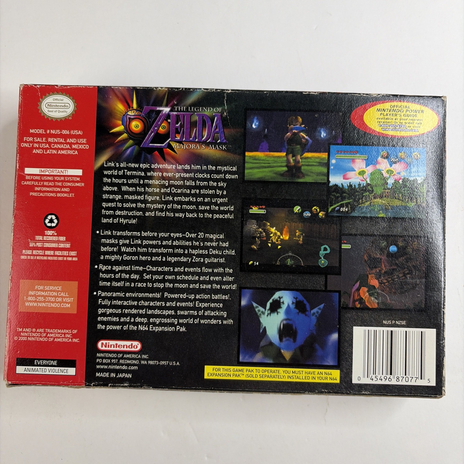 Legend of Zelda: Majora’s Mask Nintendo 64 N64 Gold Cart Edition In Box RARE