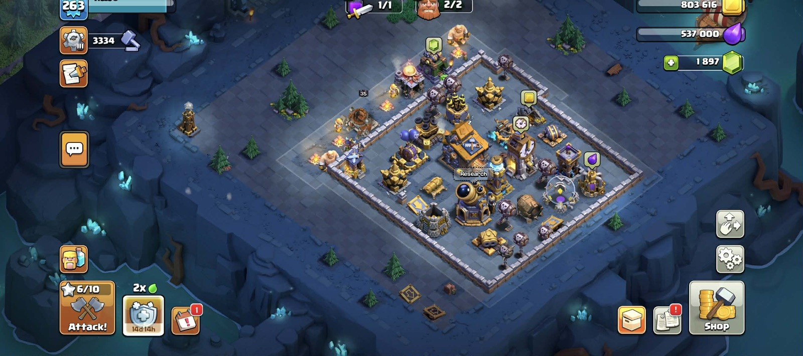 TH18 Near Max. Hero (105/105/90/80/55/5)Top Skns/Both device IOS/ANDROID.