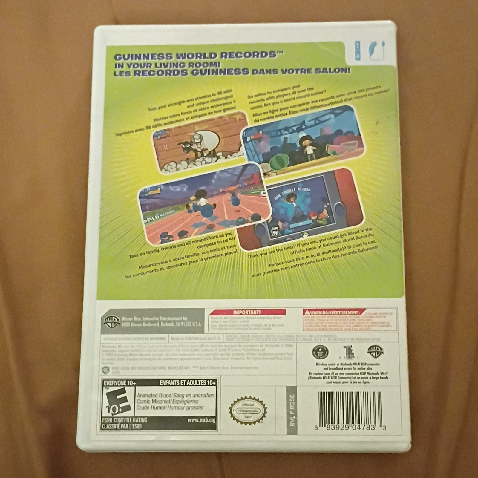WB Games Guinness World Records: The Videogame Nintendo Wii 2008 E10+ Manual
