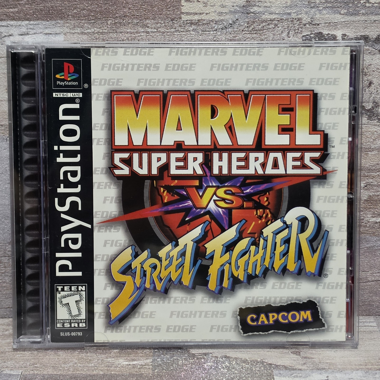 Marvel Super Heroes Vs Street Fighter (PS1, Rare) CIB Reg Card Manual Tested