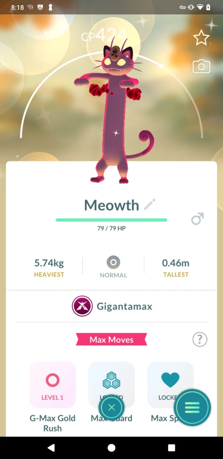 ✨ Shiny Gigantamax Meowth✨ – P T C – Description