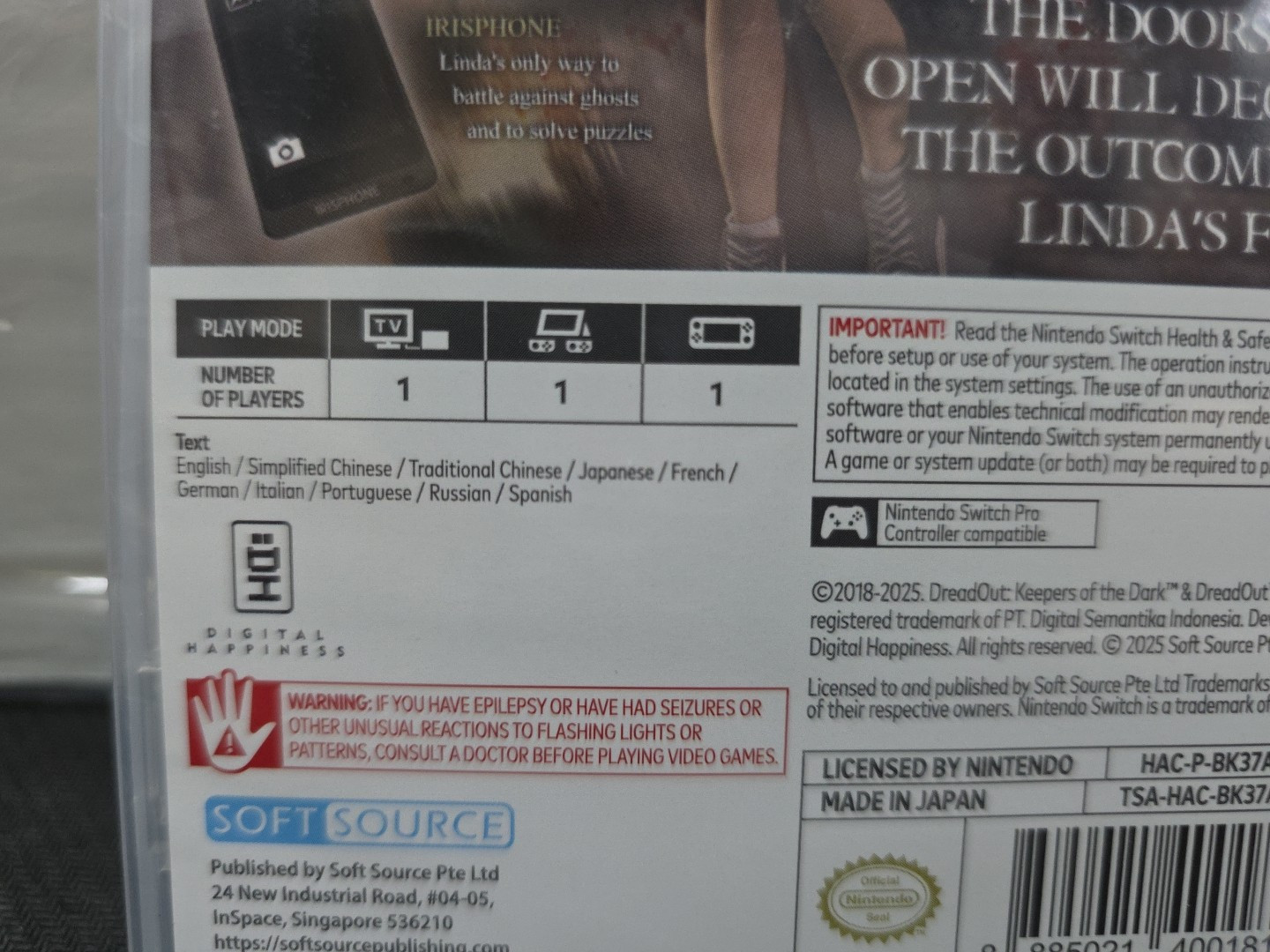 (ASIA ENGLISH VERSION) Nintendo Switch Dreadout Remastered Collection (BN)