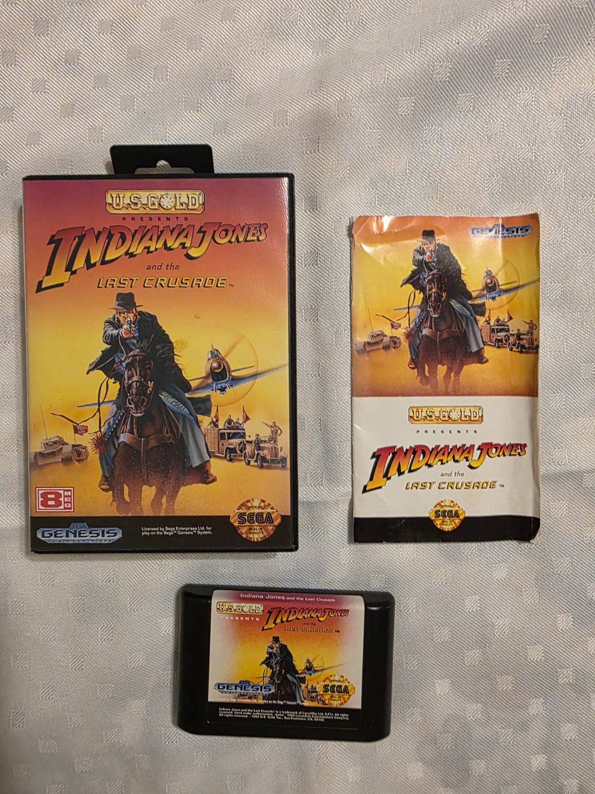 Indiana Jones and the Last Crusade (Sega Genesis, 1992) CIB with hangtab box