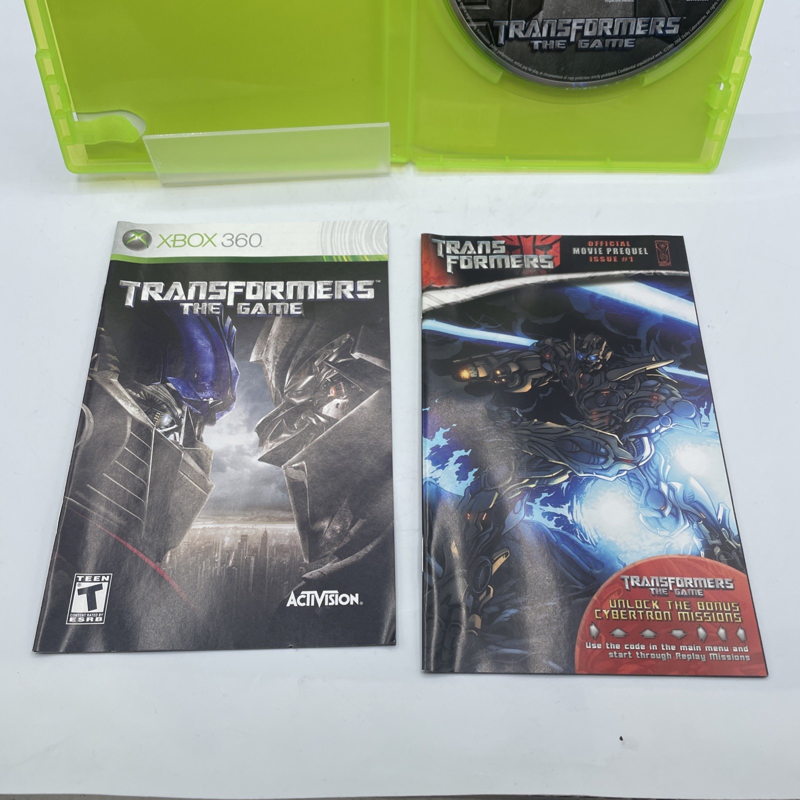 Transformers: The Game Cybertron Edition Xbox 360 W/Bonus Disk & Manual Tested