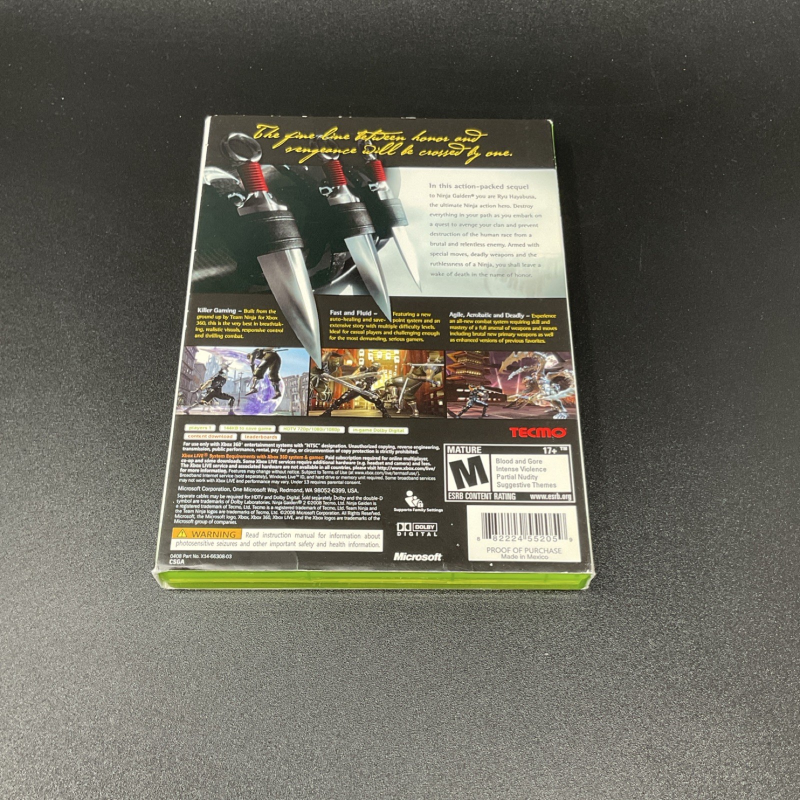 Ninja Gaiden II Xbox 360 Tecmo 2008 Complete w/ Manual CIB Martial Arts Action