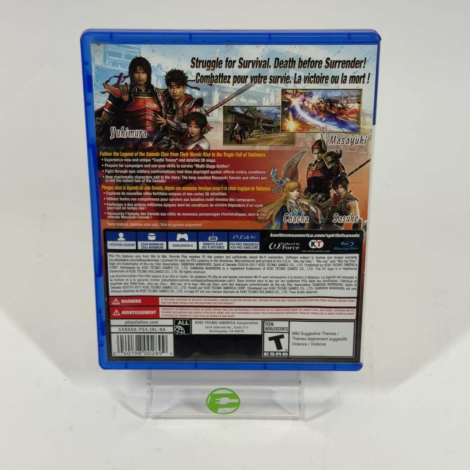 Samurai Warriors: Spirit of Sanada (Sony PlayStation 4 PS4, 2017)
