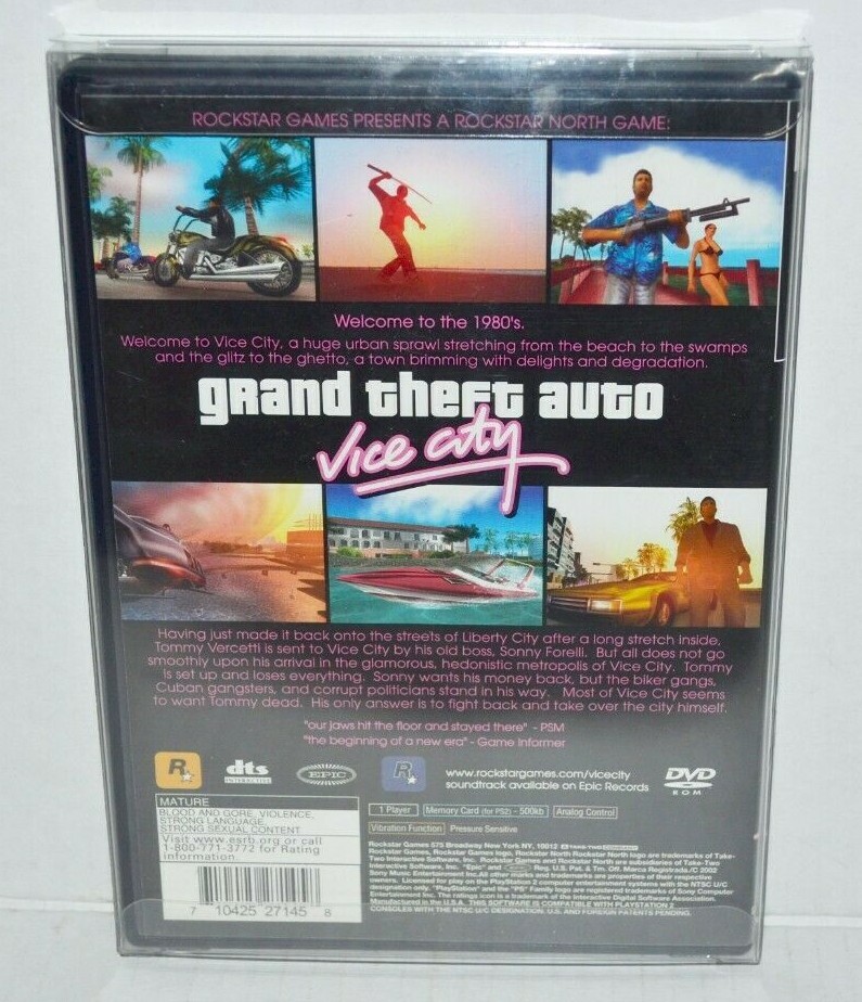 10 Plastic Game Protectors Cases Sleeves Display Box For Sony PlayStation 2 PS2