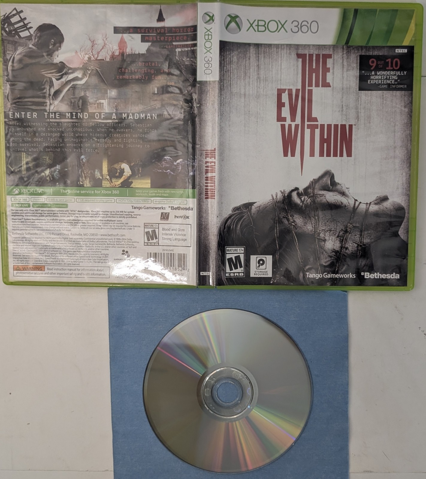 The Evil Within Microsoft Xbox 360 Tested and Working no manual