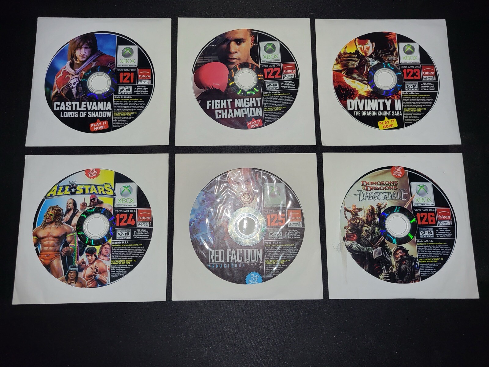 Official XBOX Magazine #121-126 Microsoft Xbox EX+NM lot of 6 demo discs*