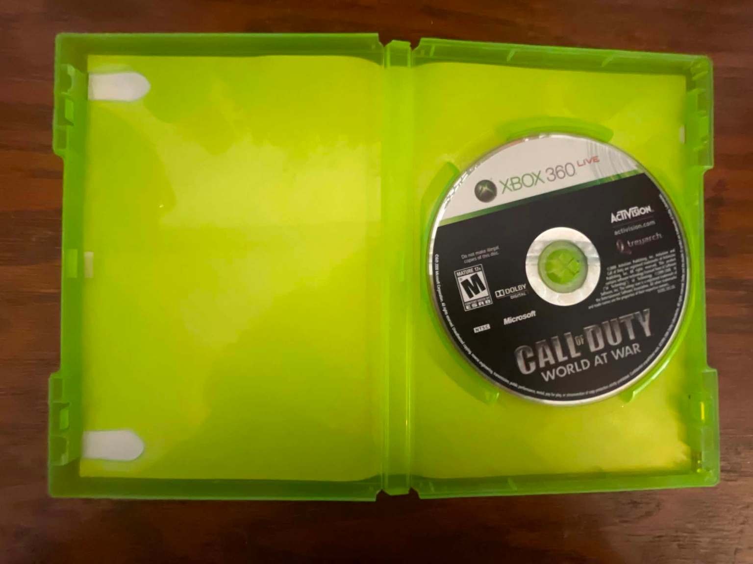 Call of Duty World at War Xbox 360 Video Game FPS Multiplayer Co-Op
