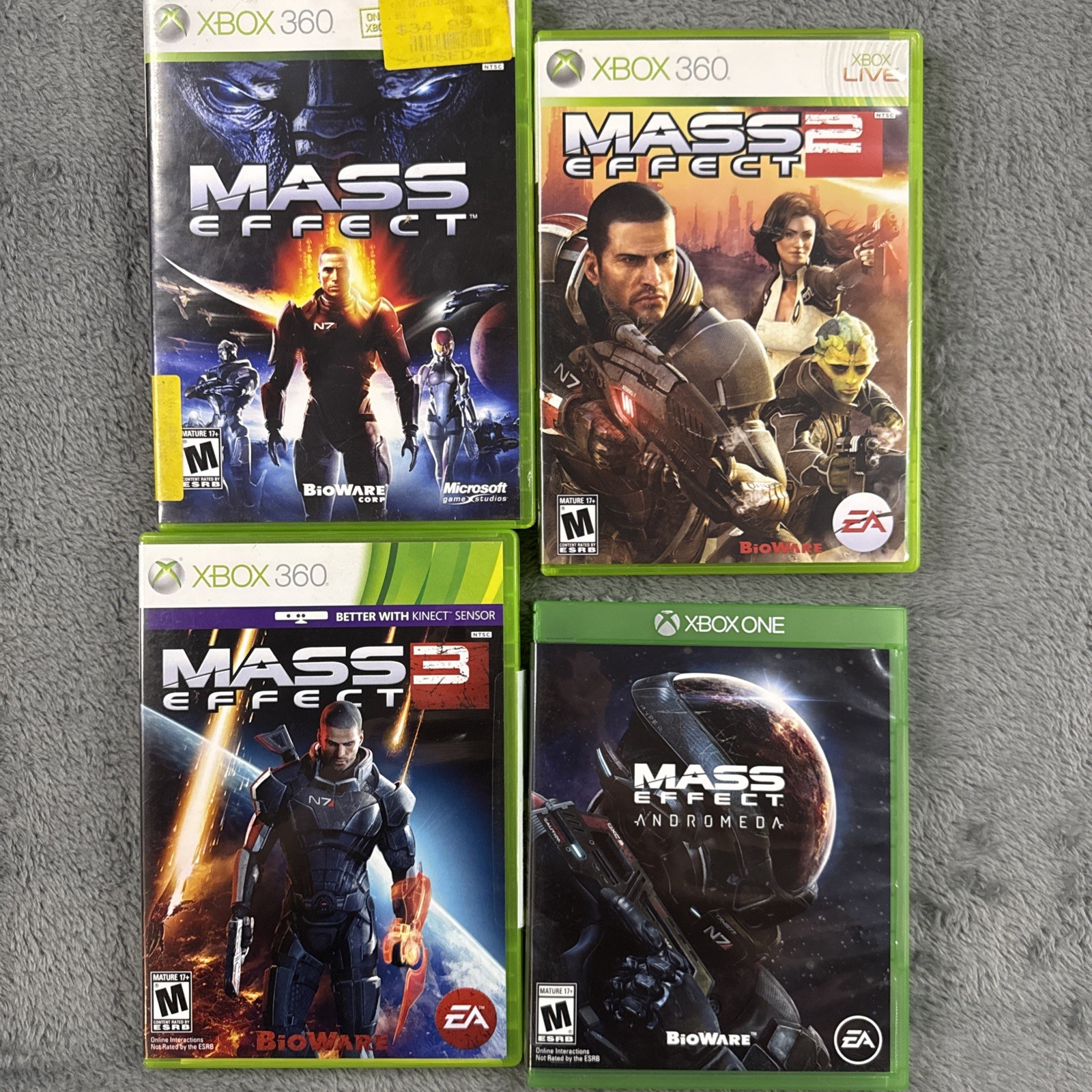 Mass Effect Trilogy Lot 1 2 3 Andromeda Xbox 360 One 4 Games