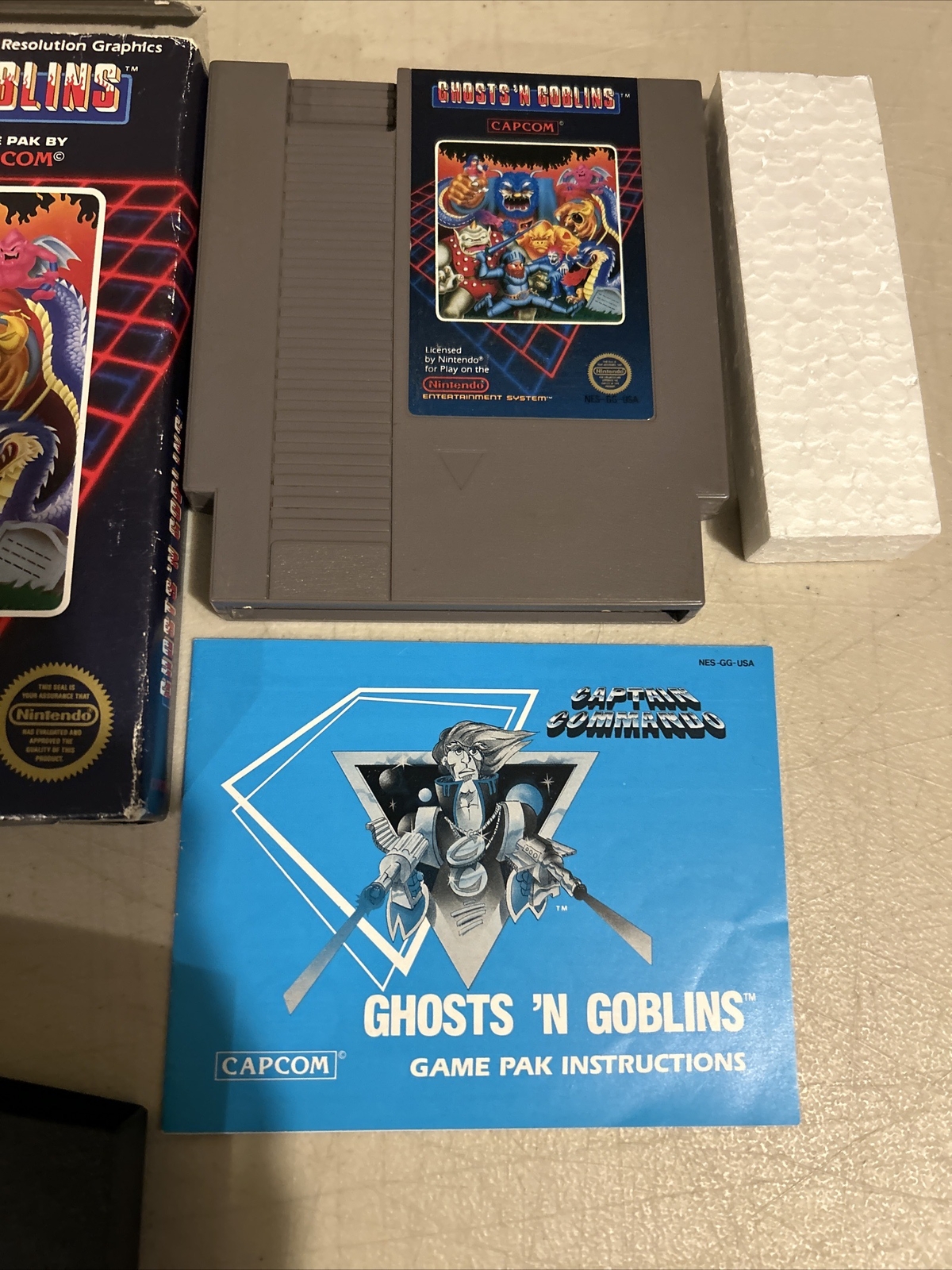 Ghosts ‘n Goblins Hangtab Five Screw Nes Regular Nintendo Game Boxed
