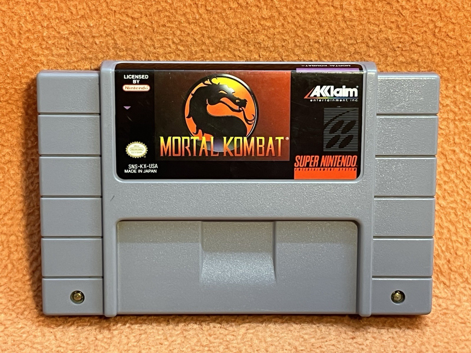 Mortal Kombat MK 1 Super Nintendo SNES Original Authentic Game!