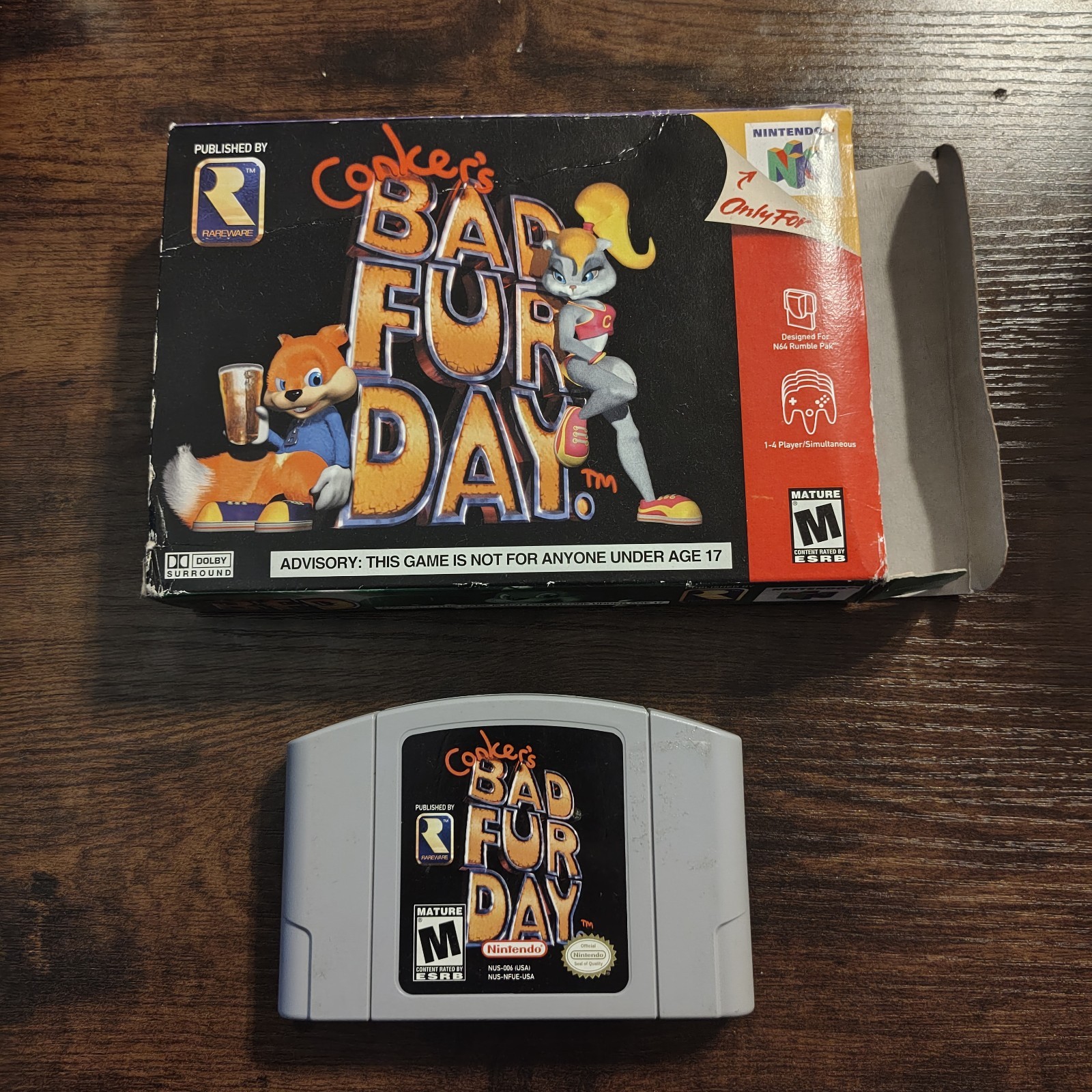 Conker’s Bad Fur Day Nintendo 64 -In Box, No Manual- Tested!
