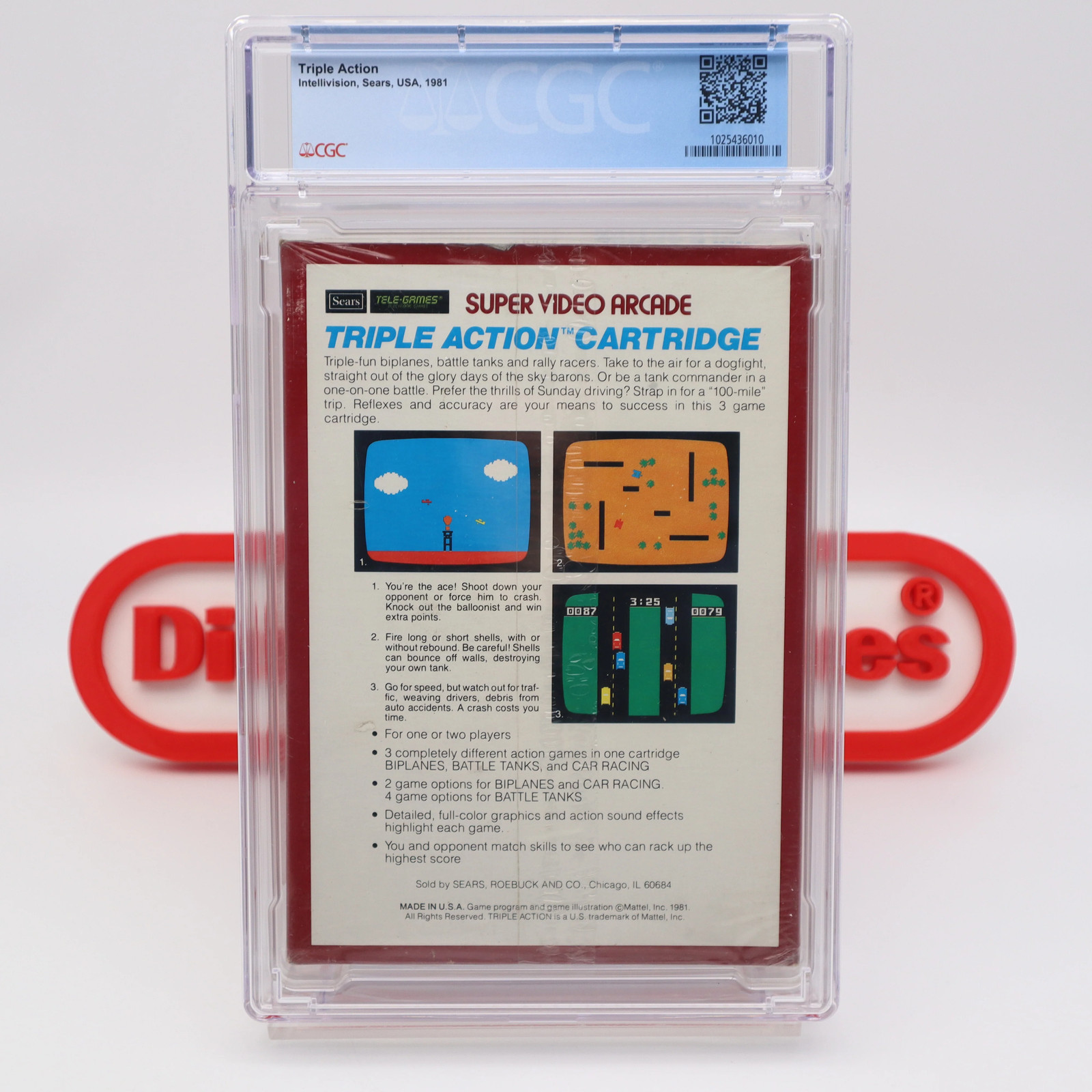 Intellivision SUPER VIDEO ARCADE: TRIPLE ACTION – CGC GRADED 9.6 A++ NEW Sealed!