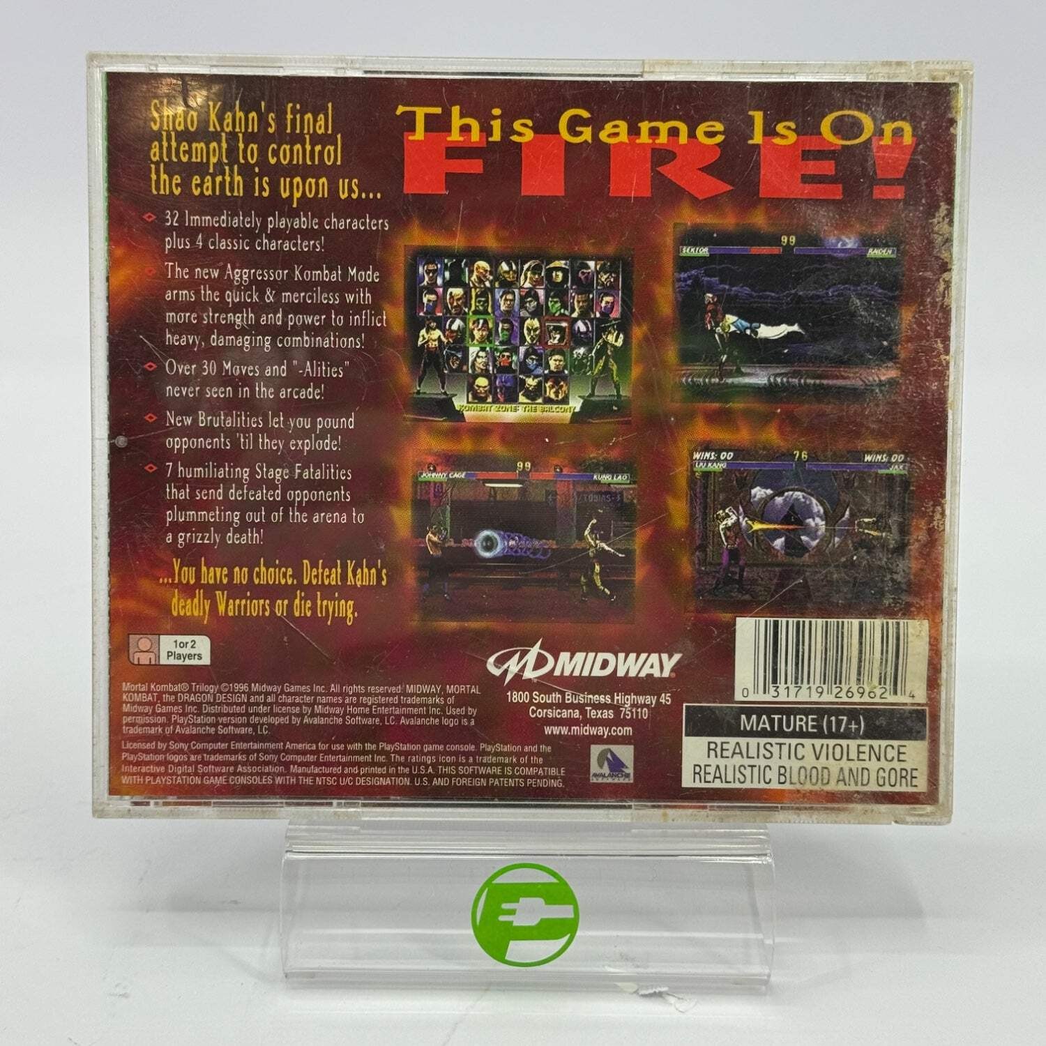 Mortal Kombat Trilogy (Sony PlayStation 1 PS1, 1995)