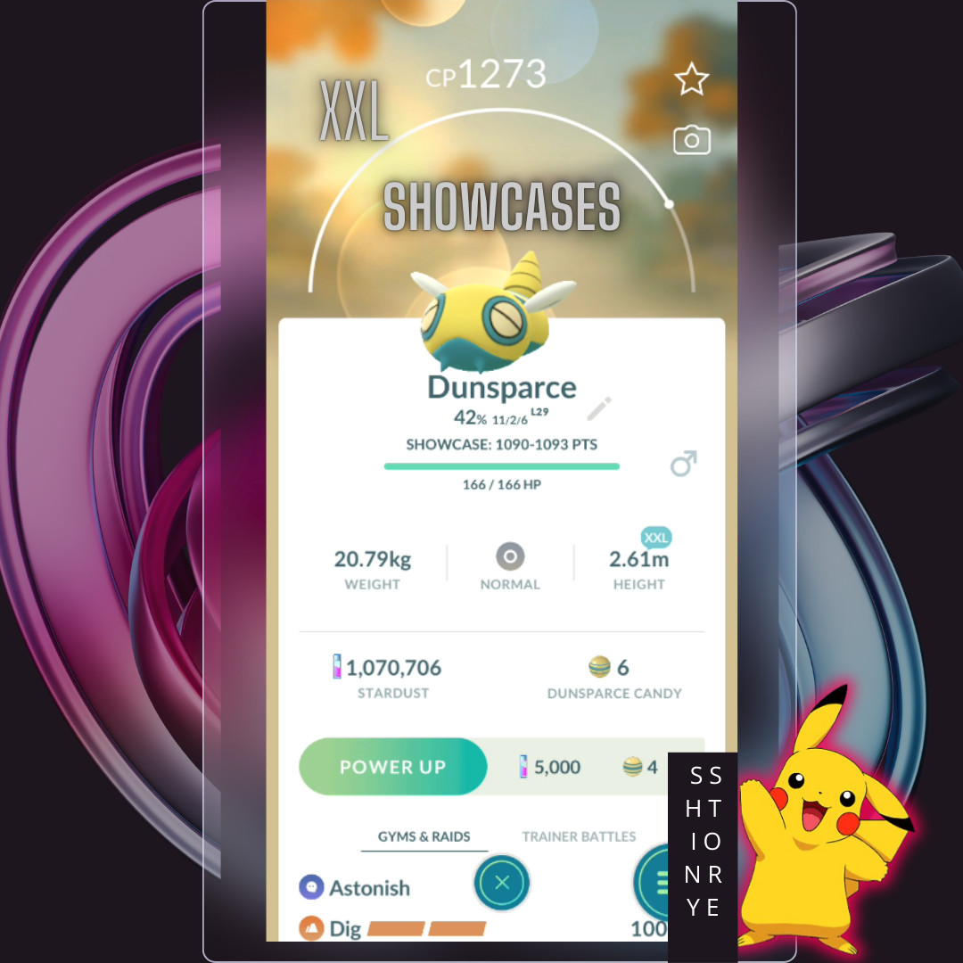 Dunsparce XXL , to win Showcases, Pokemon Trade Go ✨