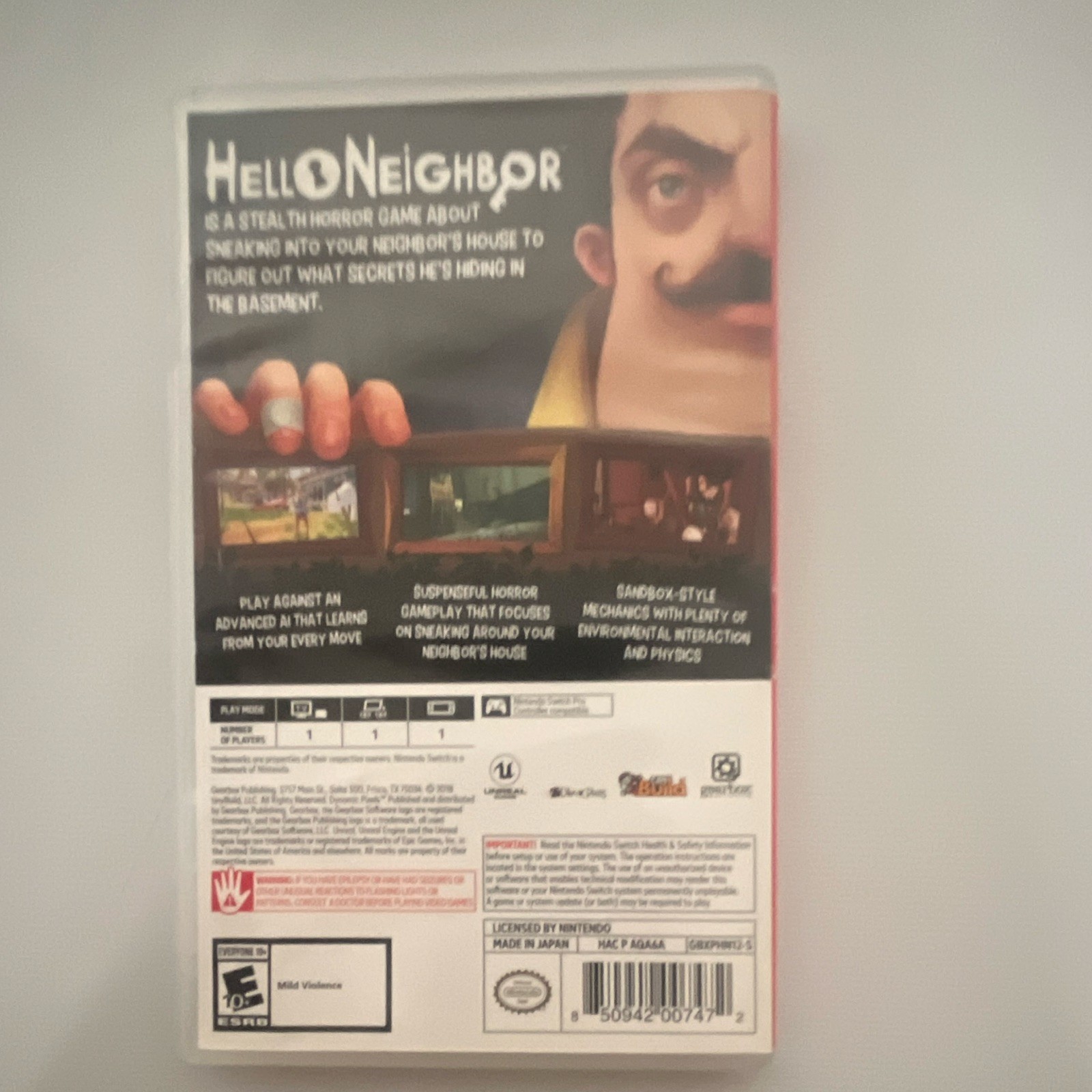 Gearbox Hello Neighbor Nintendo Switch Game w/ Case, E10+ Rated