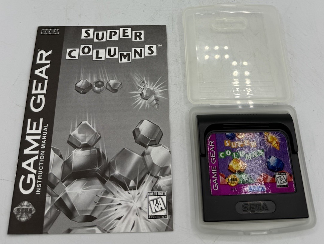 Sega Game Gear Super Columns Authentic 1995 With Manual