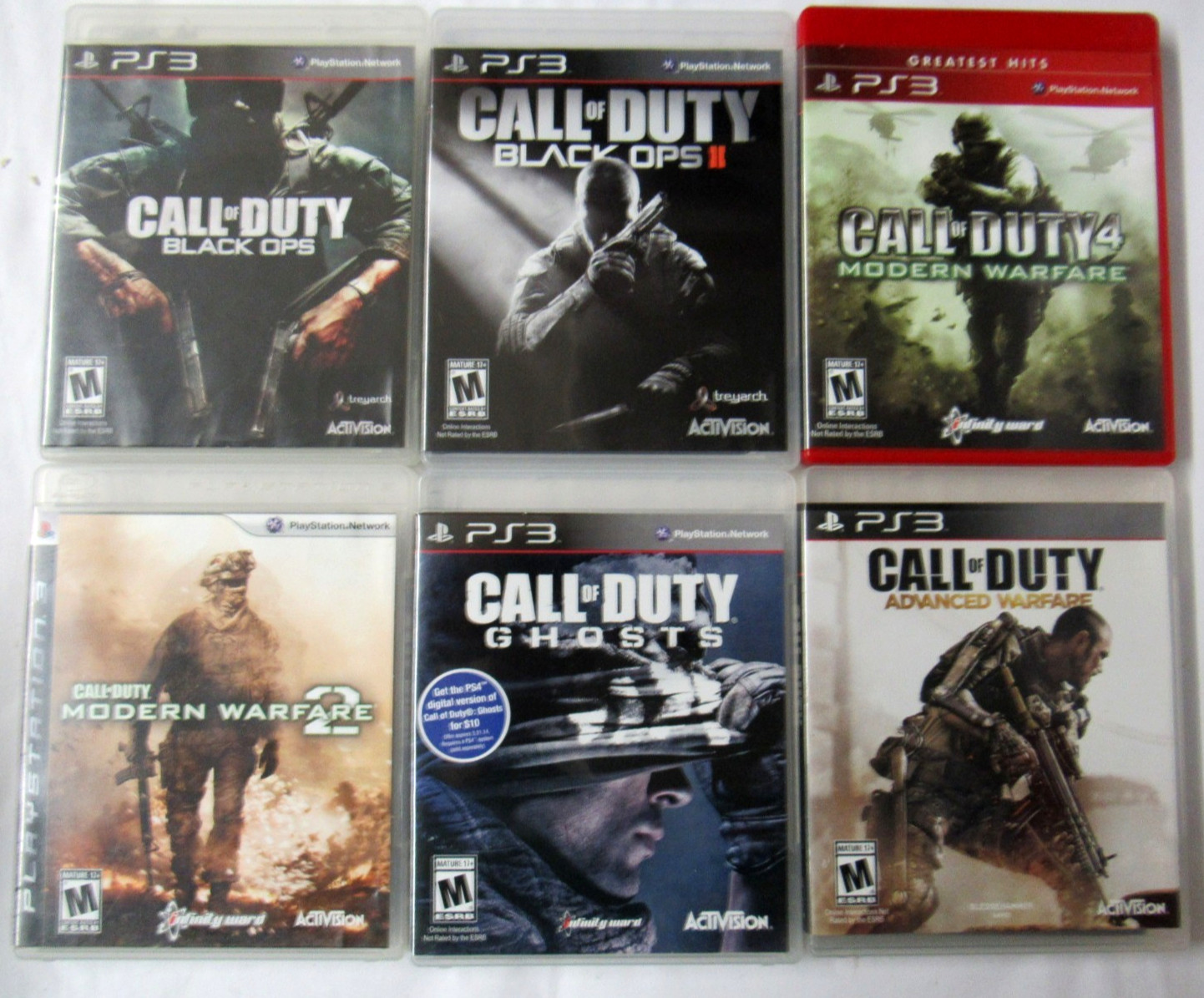 Call of Duty -Lot of 6- Sony PS3 – Black OPS, Black OPS II, Modern Warfare