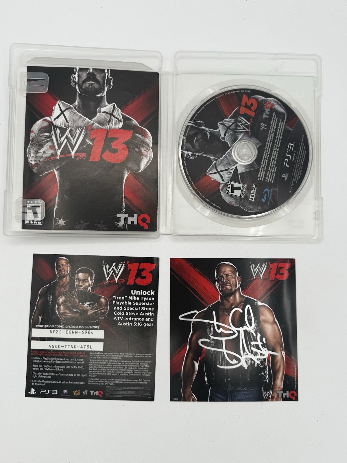 WWE 13 AUSTIN 3:16 EDITION PS3 PLAYSTATION 3 STONE COLD Photo Insert RARE CIB