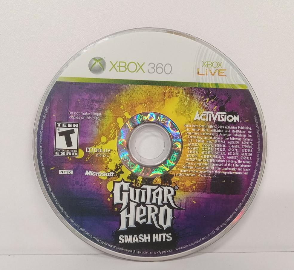 Guitar Hero: Smash Hits (Xbox 360) – *CRACKED* Disc Only, Tested, Works!
