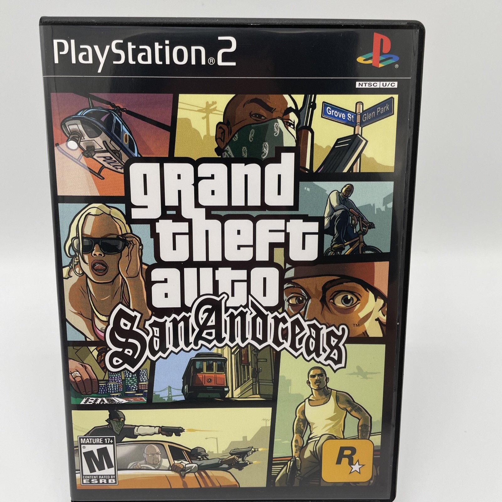 Grand Theft Auto San Andreas PS2 PlayStation 2 Complete CIB + Map Black Label