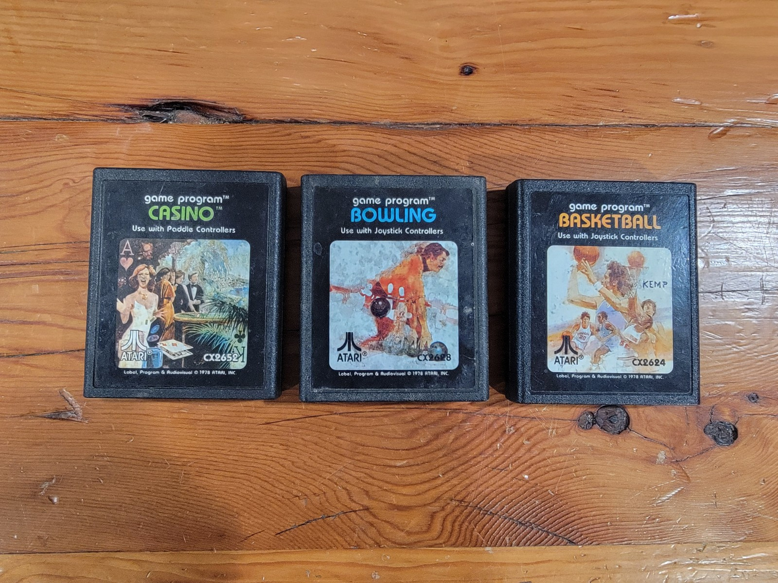 Casino, Bowling, & Basketball (Atari 2600, 1978) Authentic Cartridges Only